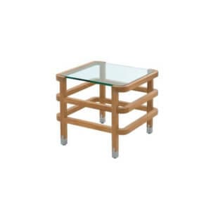 SUMMIT LINLEY LC708 SQUARE OCCASIONAL TABLE WITH GLASS TOP