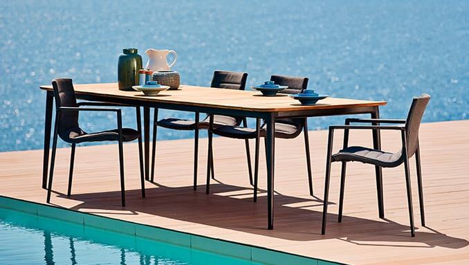 Masa de exterior Cane-line Core Teak/Lava grey 274x90 cm