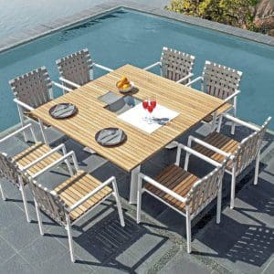  All-Weather Outdoor Dining Table Seats  8-10